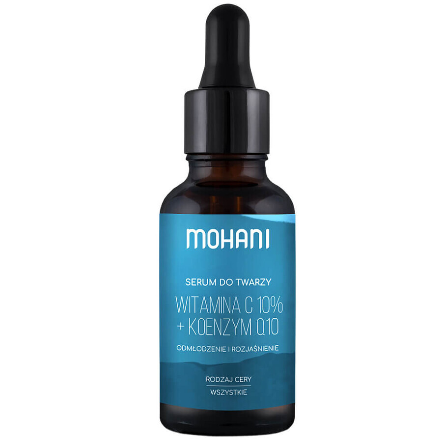 Mohani, ser de întinerire și iluminare a feței, vitamina C 10% și coenzima Q10, 30 ml