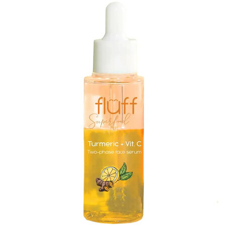 Fluff Superfood, tweefasig gezichtsserum met kurkuma en vitamine C, 40 ml