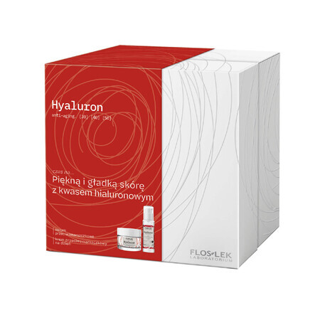 Flos-Lek Hyaluron Anti-Aging, crème de jour anti-rides, 50 ml + sérum anti-rides, 30 ml