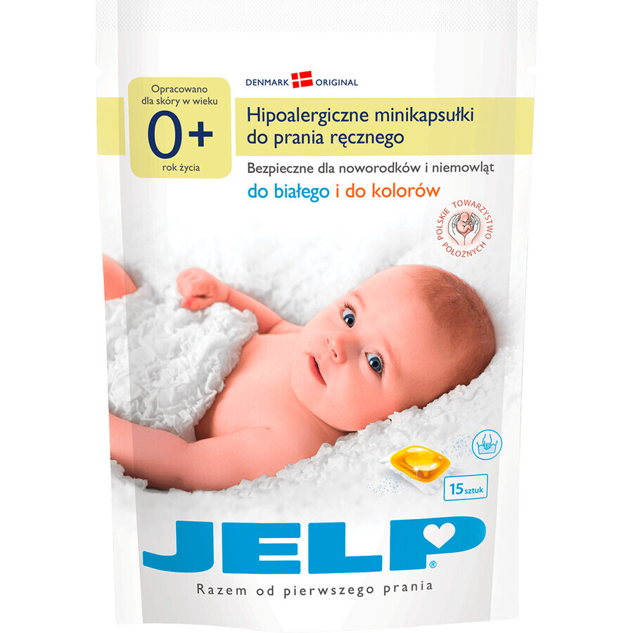 Jelp 0+, hypoallergene minicapsules voor handwas, 15 stuks