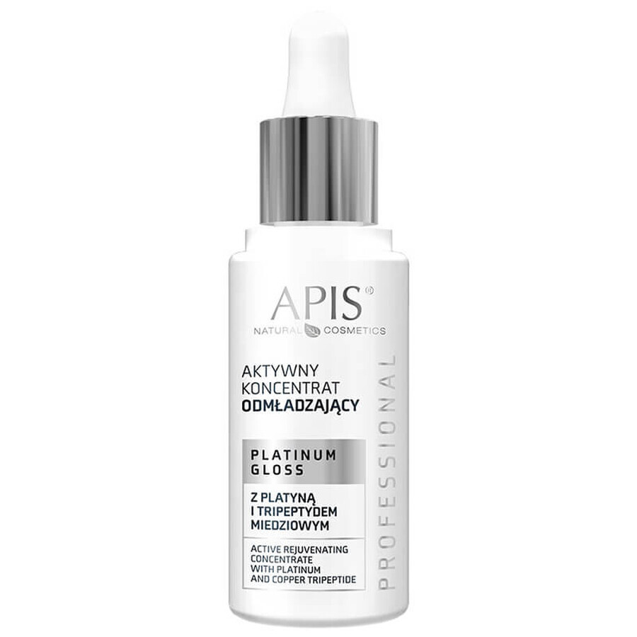 Apis Platinum Gloss Professional, actief verjongend concentraat met platina- en kopertripeptide, rijpe huid, 30 ml