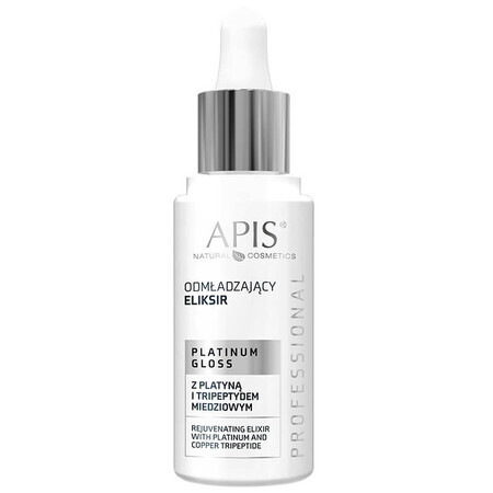 Apis Platinum Gloss Professional, élixir rajeunissant au tripeptide de platine et de cuivre, peau mature, 30 ml