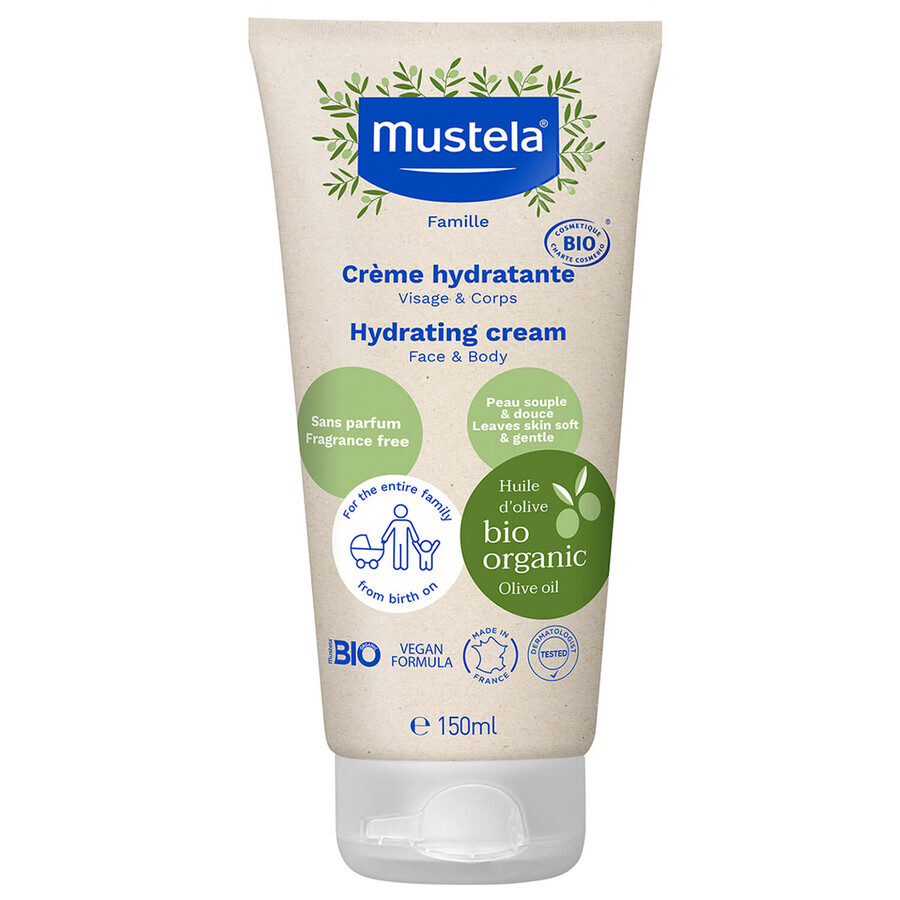 Mustela Bio, Feuchtigkeitscreme für Gesicht und Körper, ab Geburt, 150 ml