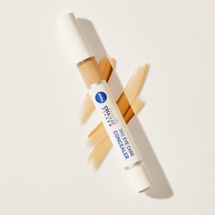 Nivea Hyaluron Cellular Filler, crème correctrice de cernes sous les yeux 3en1, 02 naturel, 4 ml