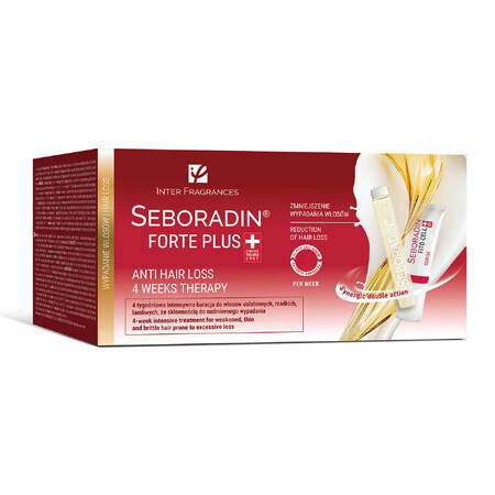 Seboradin Forte Plus, hair loss treatment, 5.5 ml x 24 ampoules + serum, 4 x 6 g