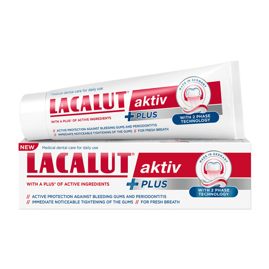 Lacalut Aktiv Plus, tandpasta, 75 ml