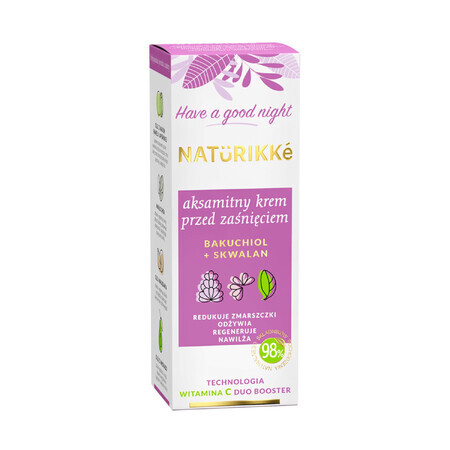 Naturikke, crema aterciopelada para antes de dormir con Bacuchiol y Escualeno, 50 ml