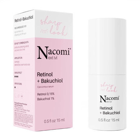 Nacomi Next Level, Retinol + Bakuchiol oogserum, 15 ml