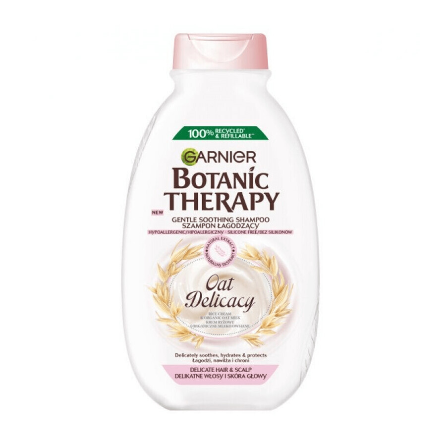 Garnier Botanic Therapy Oat Delicacy, shampooing apaisant pour cheveux, hypoallergénique, 400 ml