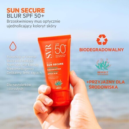 SVR Sun Secure Blur, beschermende crème, geurvrij, SPF 50+, 50 ml