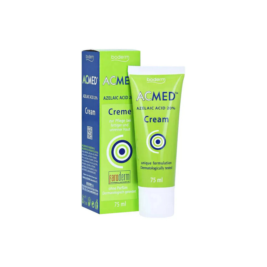 Acmed Cream, crème pour peaux grasses à imperfections, acide azélaïque 20%, 75 ml