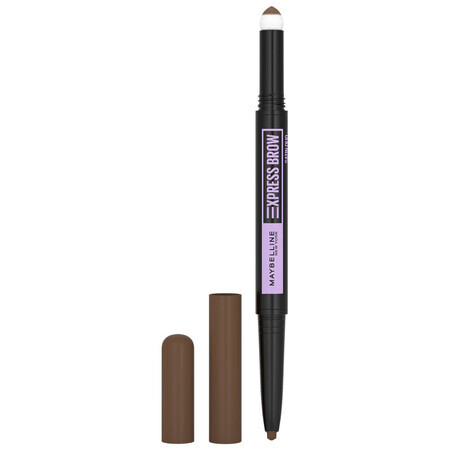 Maybelline Express Brow Satin Duo, dubbelzijdig wenkbrauwpotlood, 025 Brunette, 1 stuk