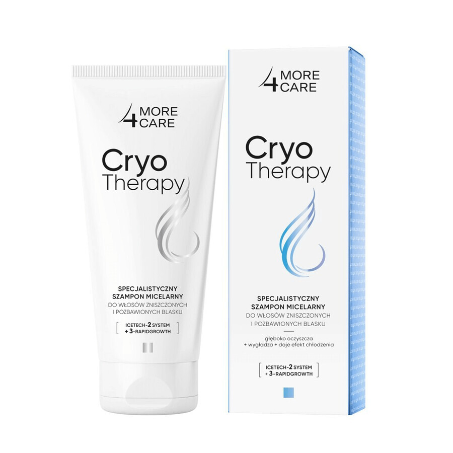 4 Care Cryotherapy, shampooing micellaire spécialisé pour cheveux abîmés et ternes, 200 ml