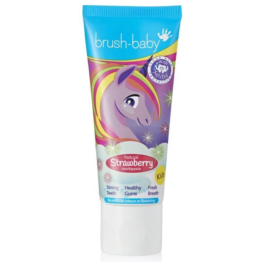 Brush-Baby Pasta do zbów Unicorn dla dzieci 3+ Truskawka, 50 ml