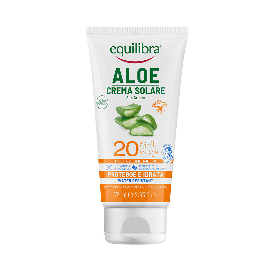 Equilibra Aloe, protecție solară, SPF 20, 75 ml