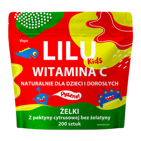 Lilu Kids Integratore di Vitamina C Gommosa, 200 Pezzi