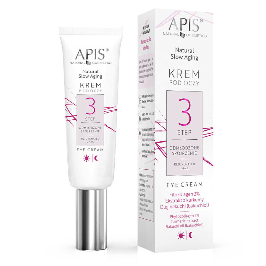 Apis Natural Slow Aging Step 3, oogcrème, verjongde look, 15 ml