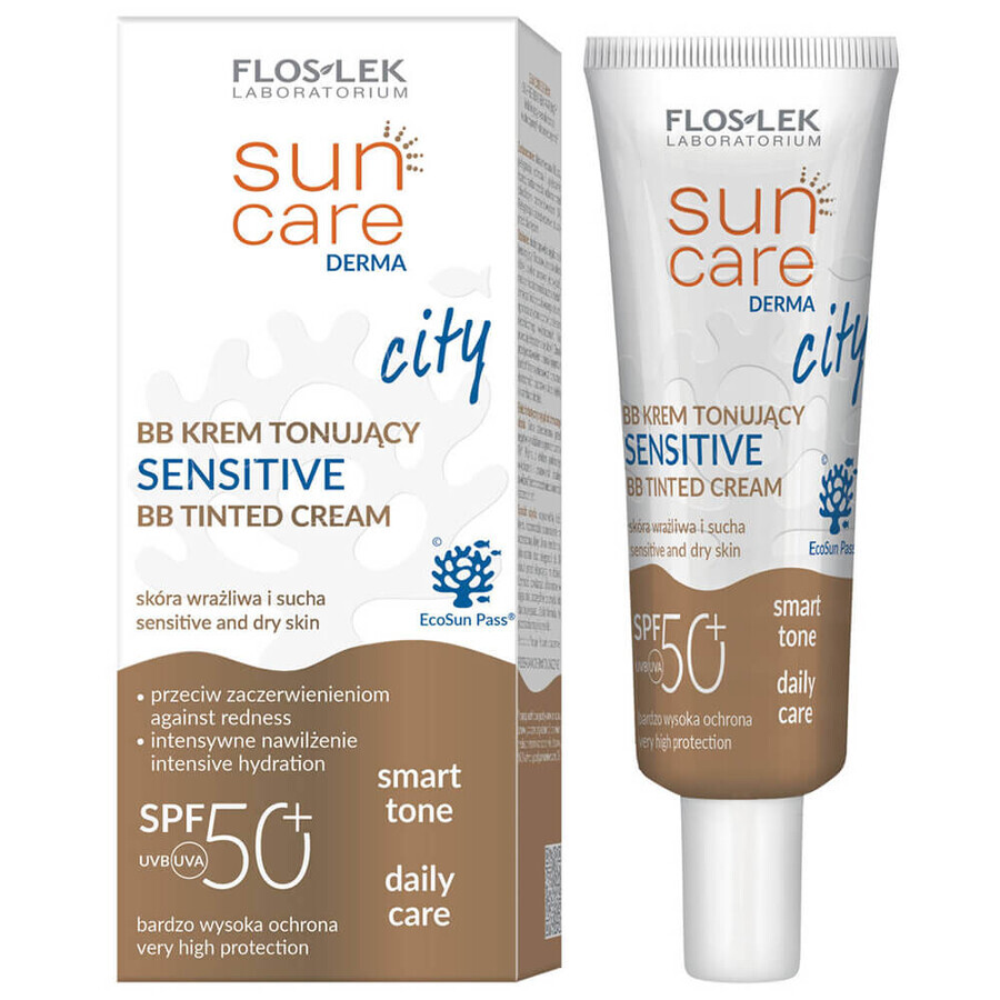 Flos-lek Sun Care Derma City, BB toning crème, SPF 50+, 30 ml