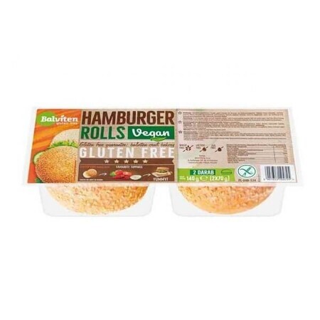 Glutenvrije hamburgerbroodjes, 2 x 70 g, Balviten