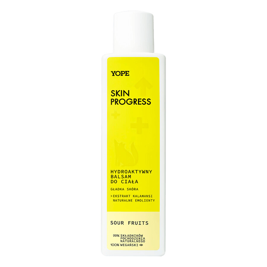 Yope Skin Progress Ukojona Skóra, baume corporel hydroactif, fruits acidulés, 200 ml