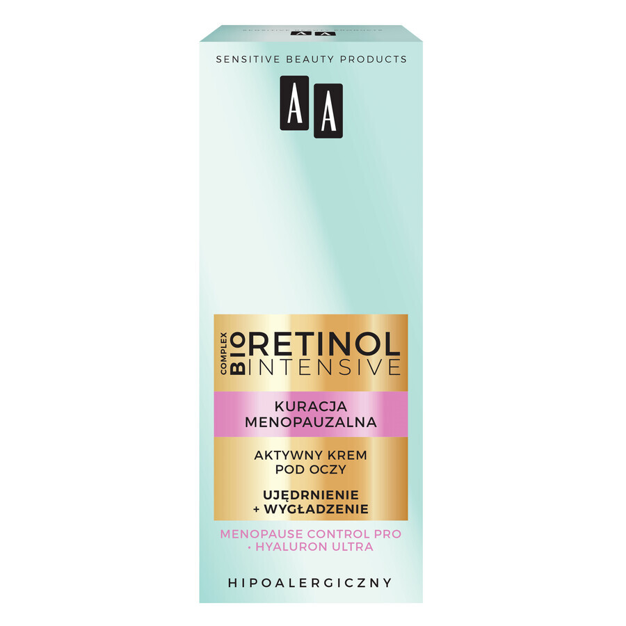 AA Retinol Intensive Menopause Treatment, actieve verstevigende en gladmakende oogcrème, 15 ml