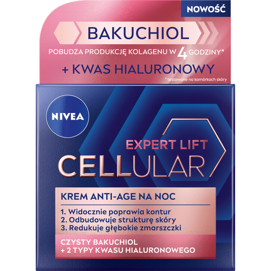 Nivea Hyaluron Cellular Expert Lift, anti-age nachtcrème, 50 ml