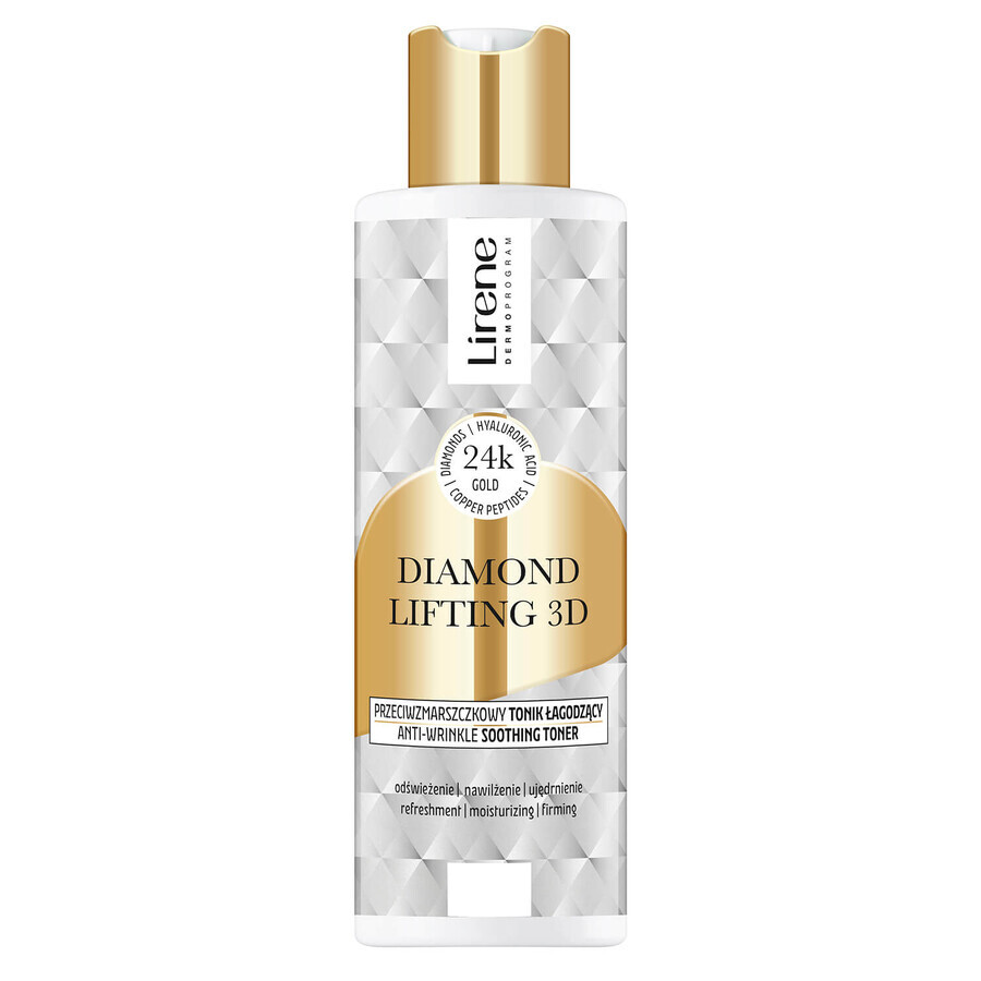 Lirene Diamant Lift 3D Beruhigendes Tonikum, Antifalten, 200 ml - Hautstraffendes Anti-Aging Gesichtswasser