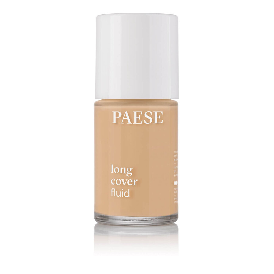 Paese Long Cover Fluid, dekkende foundation, 2.5 Warm Beige, 30 ml