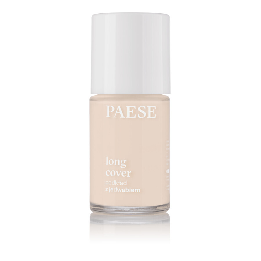 Paese Long Cover, foundation met zijde, 01N porselein, 30 ml