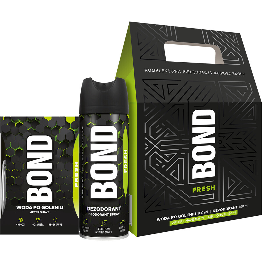 Coffret Bond Fresh, après-rasage, 100 ml + déodorant, 150 ml EMBALLAGE ENDOMMAGÉ