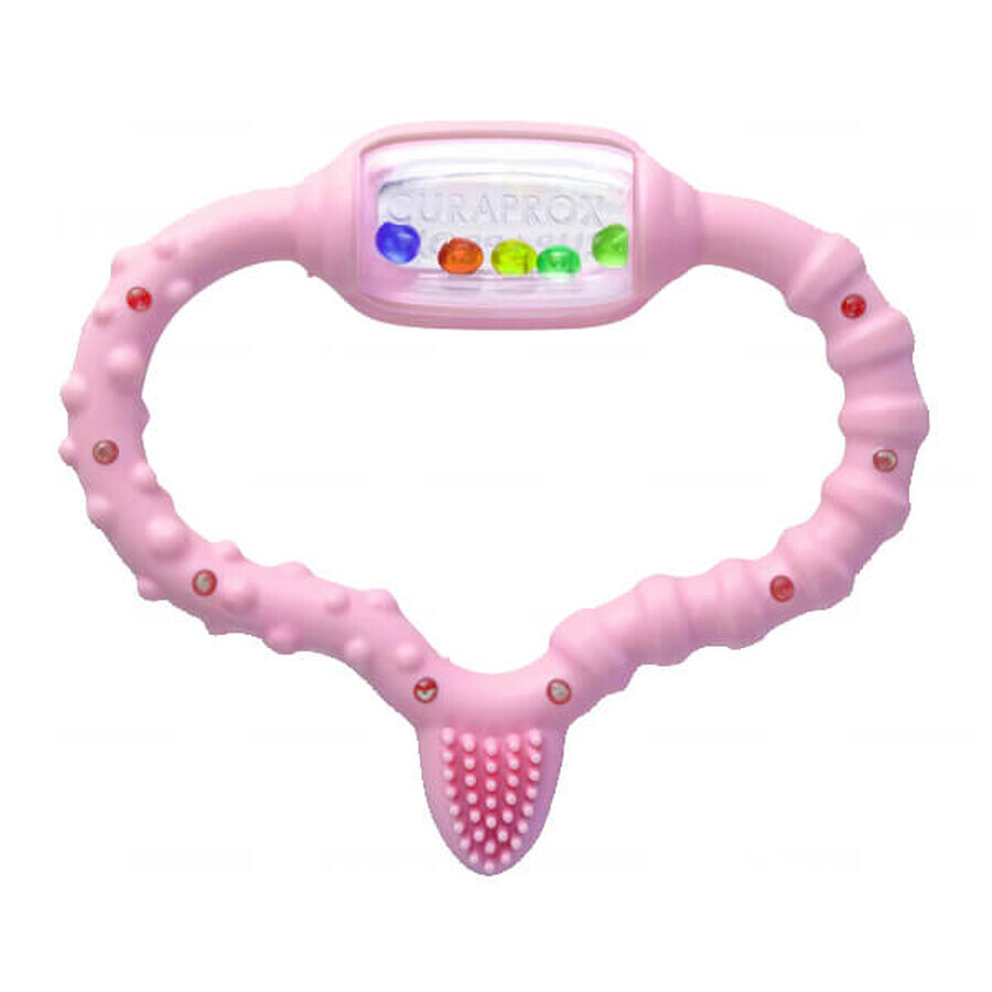 Curaprox, anneau de dentition pour bébé, rose, 0-24 mois, 1 pièce