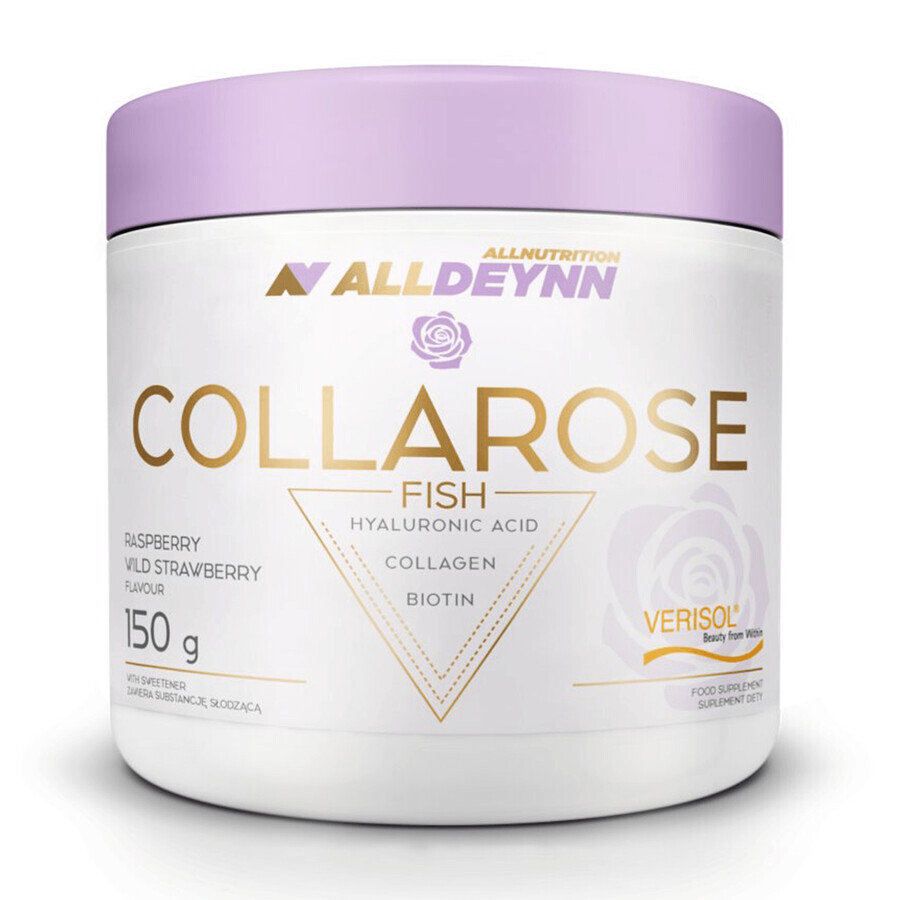 Allnutrition Alldeynn CollaRose Poisson, saveur framboise et fraise, 150 g