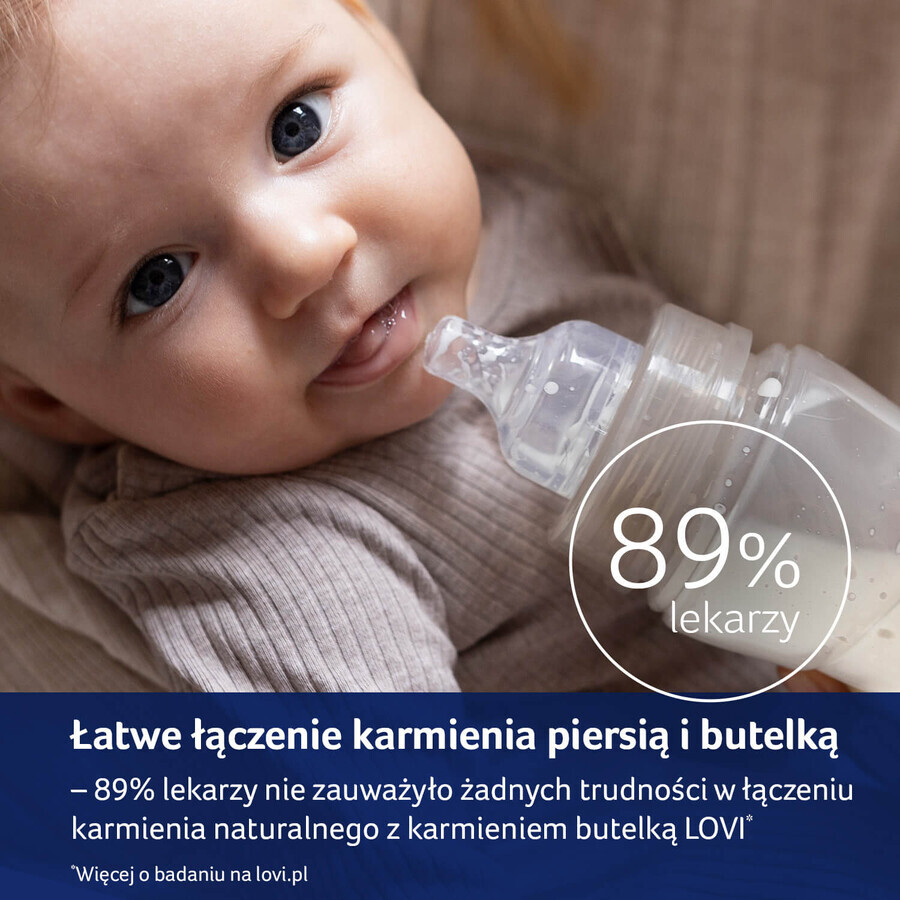 Lovi Trends, bottle with dynamic teat, Beige, from 3 months, 240 ml