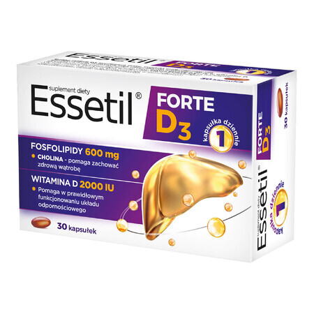 Essetil Forte D3, 30 capsules