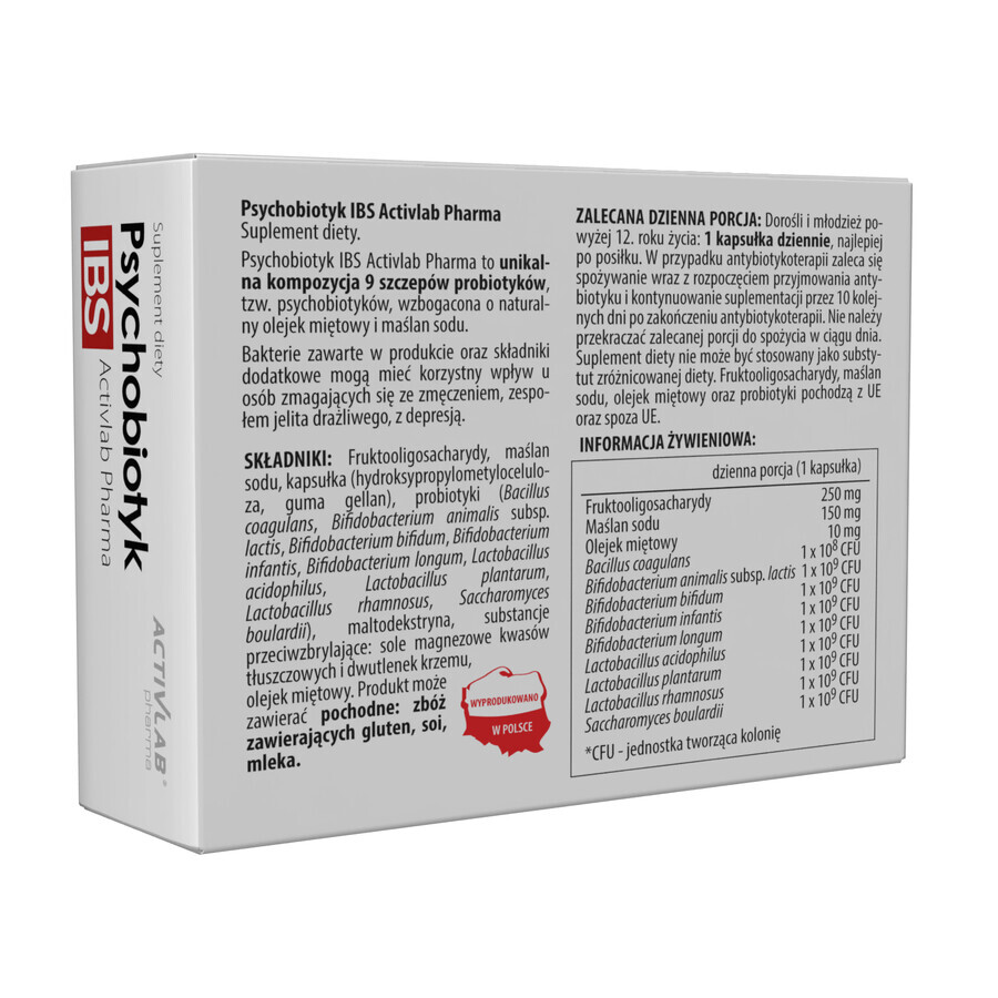 Activlab Pharma Psychobiotic IBS, 20 capsule enterale