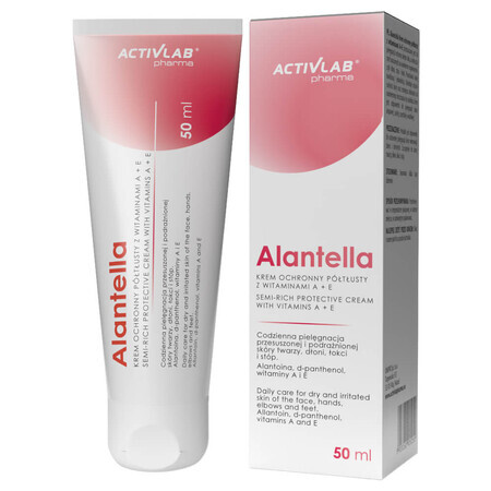 Crema Protettiva Semi-Grassa Alantella di Activlab Pharma per Pelle Secca e Irritata con Vitamine A + E, 50 ml