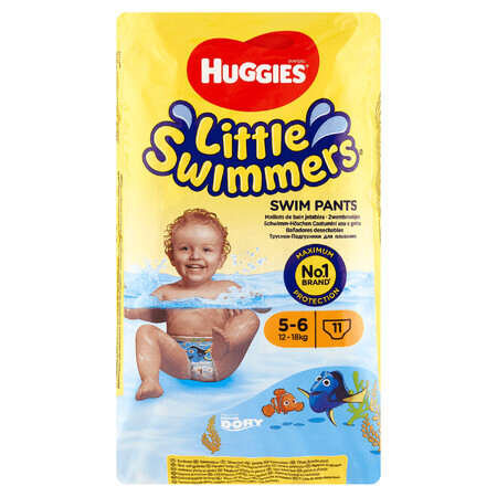 Huggies Little Swimmers, chiloți, de înot, Where's Dory, mărimea 5-6, 12-18 kg, 11 bucăți