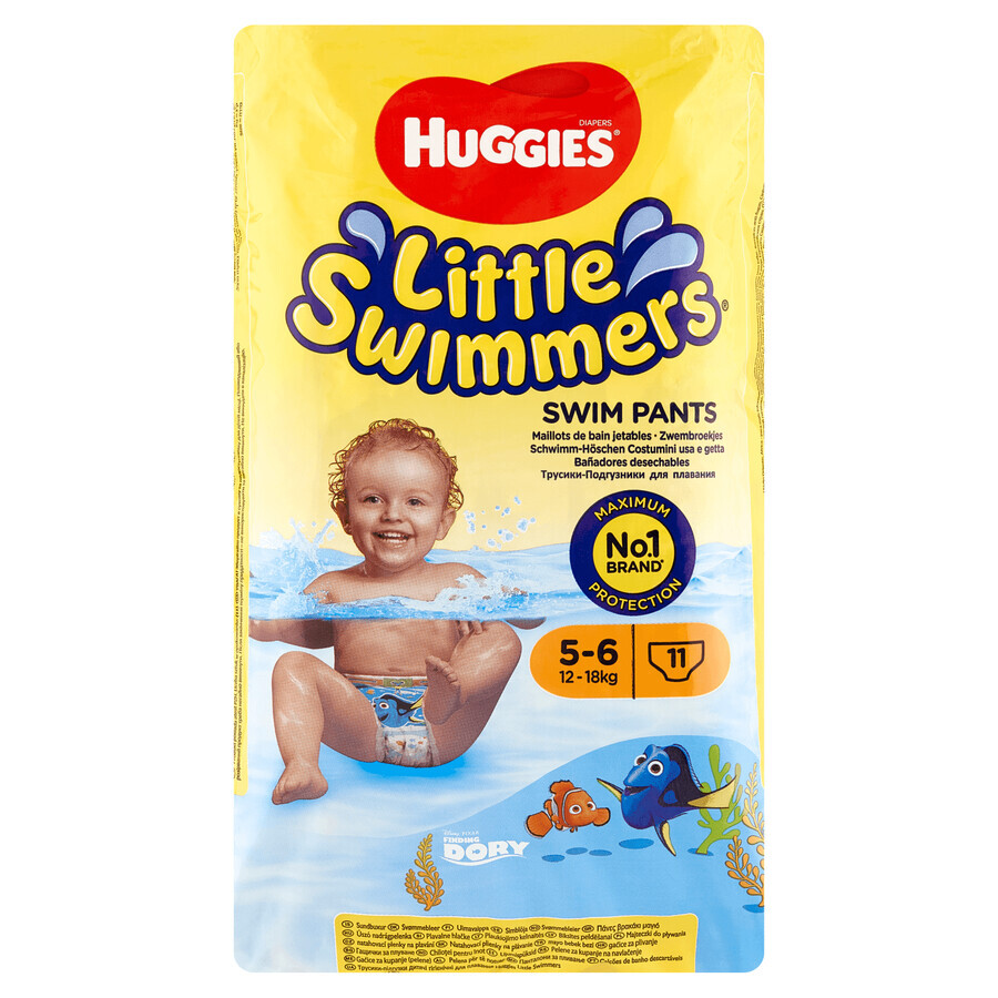 Huggies Little Swimmers, culotte, pour nager, Finding Dory, taille 5-6, 12-18 kg, 11 pièces