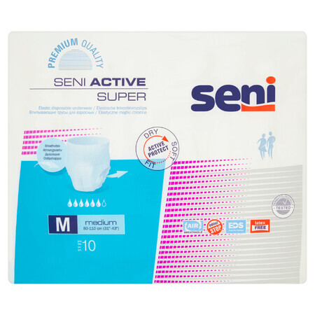 Seni Active Super Medium, mutandine assorbenti, 10 pezzi - Lunga durata!