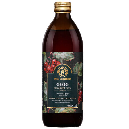 Herbal Monasterium Aubépine, 100% jus avec vitamine C, 500 ml