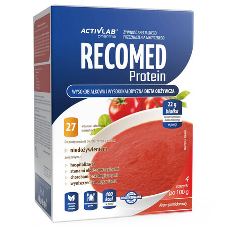 ActivLab Pharma RecoMed Protein, préparation nutritionnelle, crème de tomate, 100 gx 4 sachets