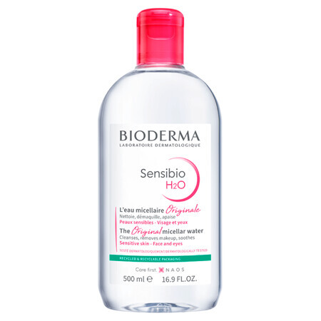 Bioderma Sensibio H2O, micellair water, gevoelige huid, 500 ml