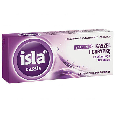 Isla Cassis à l&#39;extrait de cassis, 30 pastilles