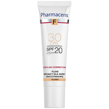 Pharmaceris F, fluide couvrant pour peau vasculaire SPF 20, n° 30, opale, 30 ml