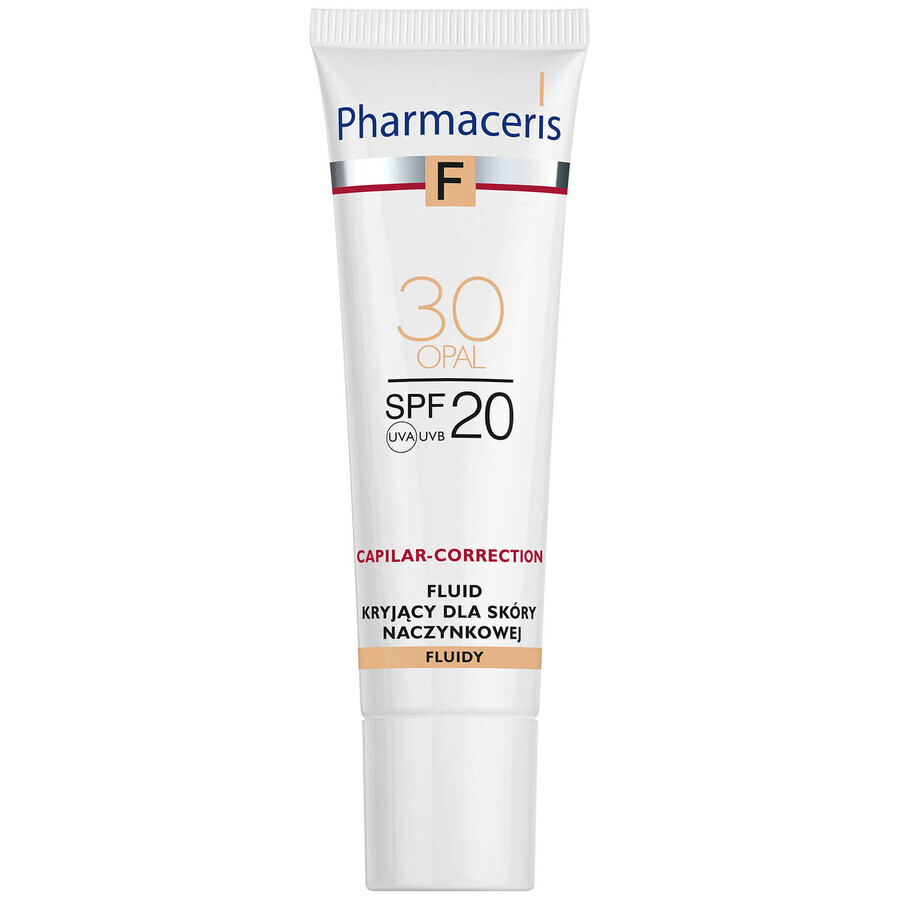 Pharmaceris F, fluide couvrant pour peau vasculaire SPF 20, n° 30, opale, 30 ml