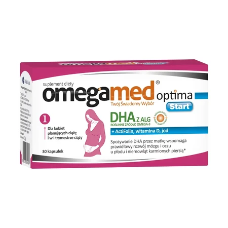 Omegamed Optima Start DHA cu alge pentru femeile care planifică sarcina și în primele luni de sarcină, 30 capsule