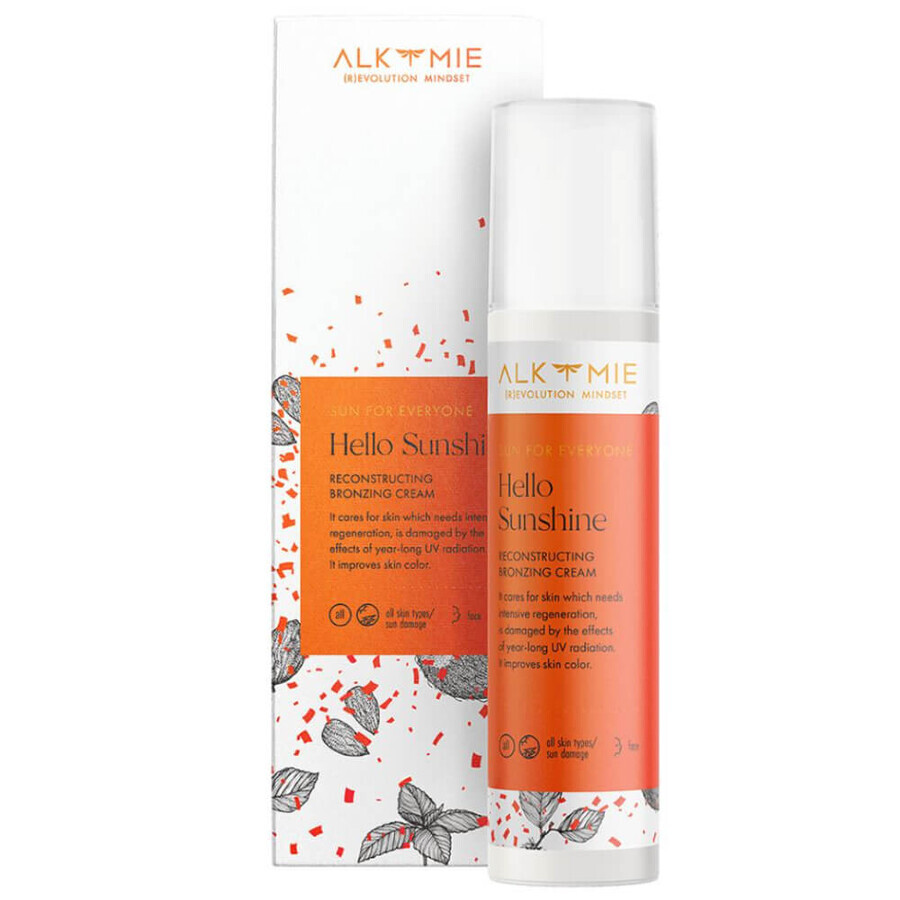 Alkmie Hello Sunshine, reconstruerende bronzingcrème, 50 ml