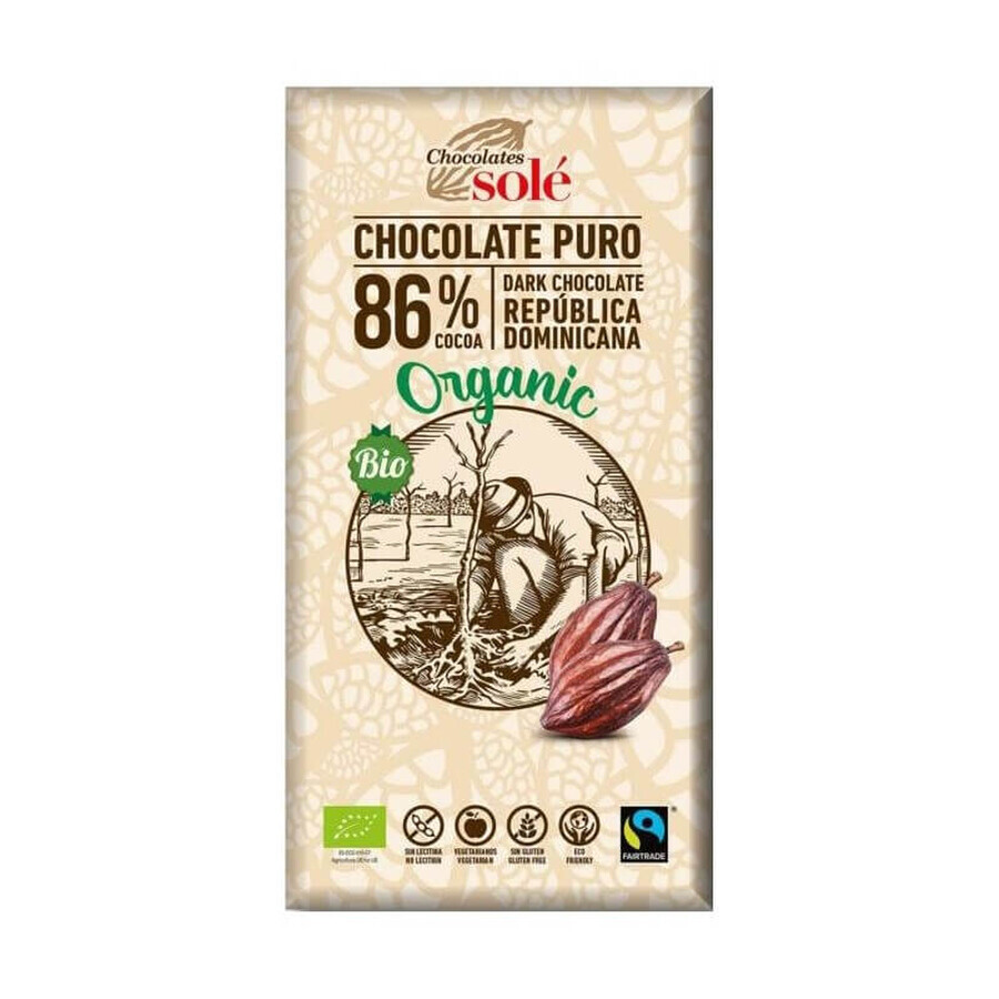 Biologische pure chocolade 86% cacao, 100g, Pronat