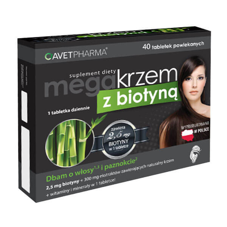 AvetPharma Mega Silicon met biotine, 40 omhulde tabletten