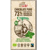 Chocolate negro ecológico con menta 73% cacao, 100g, Pronat